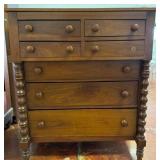 Wooden Chest of Drawers With Turned Legs