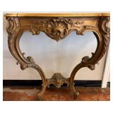 Giltwood Console Table with Marble Top