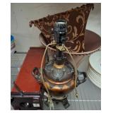 Two Table Lamps With Fabric Shades