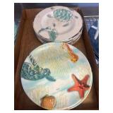 Ceramic Plates with Sea Life Motifs