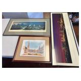 Three Framed Cityscape Prints