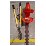 Hedge Trimmer and Two Garden Tools Set