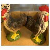 Chicken Figurines and Decorative Plaque