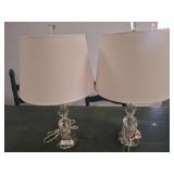 Table Lamps with Crystal Look Bases, 24 Inches