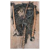 Two Wooden-Frame Rope Hammocks