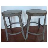 Gray Metal Industrial-Style Stools