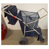 Folding Utility Cart With Mesh Basket