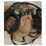 White Bucket with Fishing Nets and Ropes