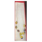 Necklace Featuring Multi-Colored Oval Pendants