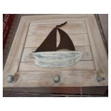 Wooden Wall Decor with Sailboat Design