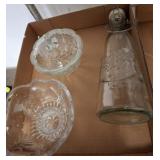 Glassware Set with Decorative Bottle and Bowls