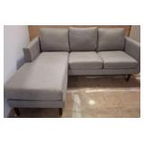Gray Sectional Sofa with Chaise, 78 Inches Wide