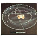 Clear Glass Divided Serving Dish