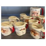 Ceramic Santa Mugs, Pitcher, and Decor Pieces