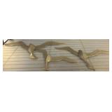 Three Brass Seagull Wall Sculptures