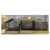 Three Maison Sud Metal and Wood Birdcages