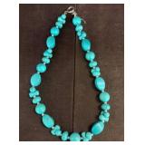 Turquoise-Colored Beaded Necklace with Clasp