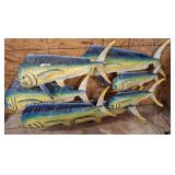 52-Inch Painted Metal Mahi-Mahi Wall Sculpture