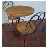 Wood and Metal Bistro Table Set (27x30)