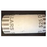 Roll of $25 Sacagawea Golden Dollar Coins