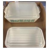 Pyrex Milk Glass Refrigerator Dishes with Lids