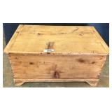 Wood Storage Chest with Hinged Lid
