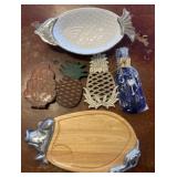 Wooden, Ceramic, and Metal Decor Items