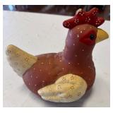 Painted Ceramic Chicken Figurine