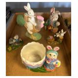 Ceramic Bunny And Chick Figurines
