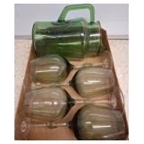 Green Glass Pitcher andï¿½ Wine Glasses