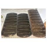 Cast Iron Cornbread Molds, Marked 'Lodge'