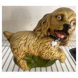 Painted Porcelain Dog Figurine With Collar