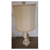 Ceramic Table Lamp with Floral Accents, 34 Inches