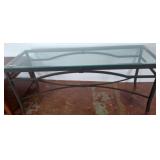 Metal and Glass Sofa Table, 54x18x27
