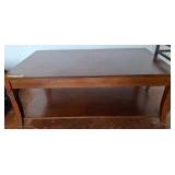 Rectangular Wood Coffee Table With Shelf