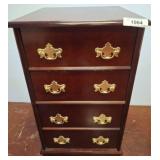 4-Drawer Wood File Cabinet with Brass Hardware