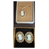 Cameo Necklace and Earring Set in Gift Boxes