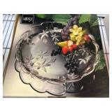 Mikasa Crystal Serving Platter with Floral Design