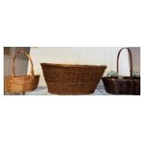 Three Wicker Baskets with Handles