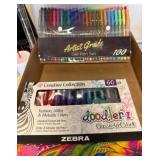 Artist Grade Gel Pen Set and Zebra Doodlerz Set