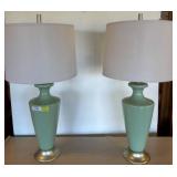 Sage-Toned Table Lamps with Shades