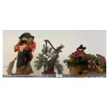 Seasonal Decor Lot with Witch, Harp, and Holiday I