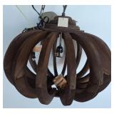 Wooden Pendant Light Fixture, 14 Inches