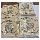 4 French Grain Sack Style Burlap Bags