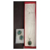 Sterling Silver Pendant Necklace & Earrings Set