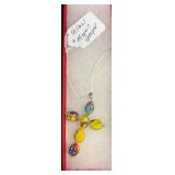Sterling Silver Necklace With Mosaic Jasper Cross