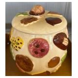 Ceramic Cookie Jar with Multicolored Cookie Motif