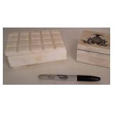 Two Bone or Faux Bone Boxes with Lid Designs