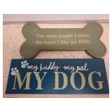 Two Dog-Themed Wooden Decorative Signs