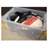 Plastic Bin of Golf Club Headcovers